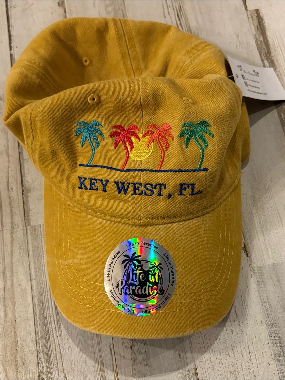 Key West Hat with Colorful Palm Embroidery